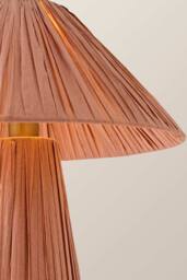 ValueLights Kaiya Pink Woven Paper Tapered Table Lamp with Bulb in Dusty Pink - thumbnail 4