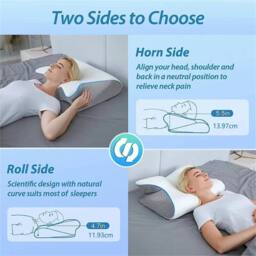 Kelvenix Cervical Memory Foam Pillow Pain Relief in White - Size: Single - thumbnail 4