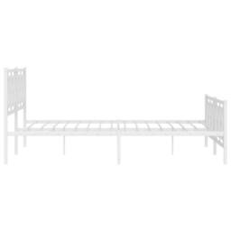Berkfield Home Metal Bed Frame without Mattress with Footboard White 180x200cm - Size: Super King - thumbnail 6