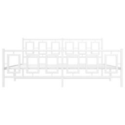 Berkfield Home Metal Bed Frame without Mattress with Footboard White 180x200cm - Size: Super King - thumbnail 5