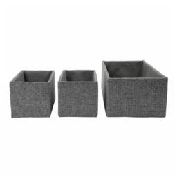 JVL Chroma Rectangular Storage Baskets - Set of 3 in Dark Grey - thumbnail 5