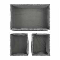 JVL Chroma Rectangular Storage Baskets - Set of 3 in Dark Grey - thumbnail 4