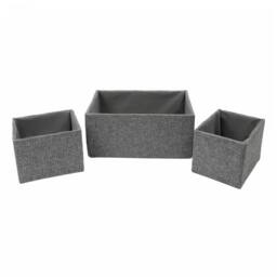 JVL Chroma Rectangular Storage Baskets - Set of 3 in Dark Grey - thumbnail 2