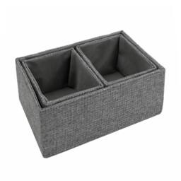 JVL Chroma Rectangular Storage Baskets - Set of 3 in Dark Grey - thumbnail 3