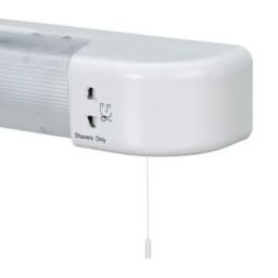 First Choice Lighting Set of 2 White - Chrome Bathroom Shaver Lights - thumbnail 3