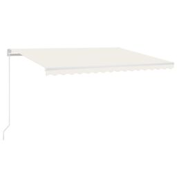Berkfield Home Manual Retractable Awning with LED 400x300 cm Cream - thumbnail 2