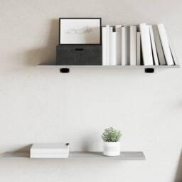 Berkfield Home Durable Wall Shelves 4 pcs Grey Sonoma 80x20x1.5 cm Engineered Wood - thumbnail 2