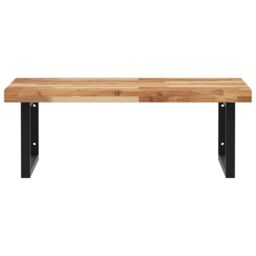 Berkfield Home Basin Shelf Wall Mounted Steel & Solid Wood Acacia in Brown - thumbnail 4