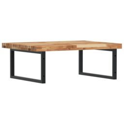 Berkfield Home Basin Shelf Wall Mounted Steel & Solid Wood Acacia in Brown - thumbnail 6