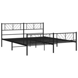 Berkfield Home Metal Bed Frame with Headboard & Footboard Black 180x200 cm Super King - thumbnail 4