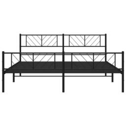 Berkfield Home Metal Bed Frame with Headboard & Footboard Black 180x200 cm Super King - thumbnail 5