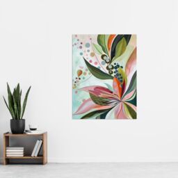 "Artery8 Abstract Tropical Exotic Leaves Floral Painting Wall Art Print - Size: W12"" x H16""" - thumbnail 4
