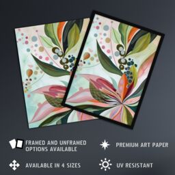 "Artery8 Abstract Tropical Exotic Leaves Floral Painting Wall Art Print - Size: W12"" x H16""" - thumbnail 2