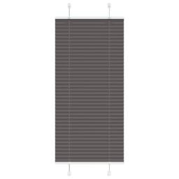 Berkfield Home Pleated Blind Black 65x100 cm Fabric Width 64.4 cm Polyester in Dark Grey - thumbnail 2