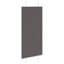 Berkfield Home Pleated Blind Black 65x100 cm Fabric Width 64.4 cm Polyester in Dark Grey - thumbnail 1