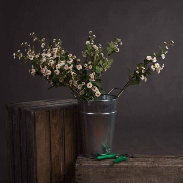 Lemon Pavilion Furniture and Decor Wild Meadow Rose Artificial Flower - L15 x W15 x H74 cm - Cream - image 1