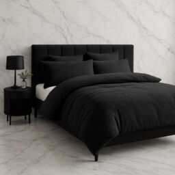 Snug City Teddy Bear Fleece Soft Cosy Duvet Cover + Pillow Case Set in Black - Size: Super King - thumbnail 1