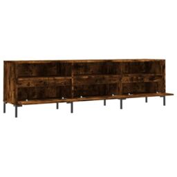 Berkfield Home TV Cabinet Smoked Oak 150x30x44.5 cm Engineered Wood in Brown - thumbnail 6