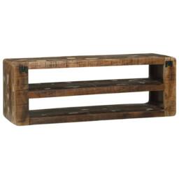 Berkfield Home TV Cabinet 100x32x36 cm Solid Wood Reclaimed in Brown - Size: 100 x 32 x 36 cm - thumbnail 5