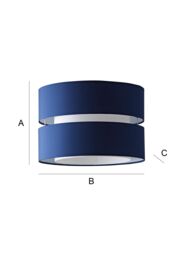 ValueLights Sophia Tier Large 35cm Drum Easy Fit Ceiling Pendant Light Lamp Shade in Navy - Size: 14 inches - thumbnail 9