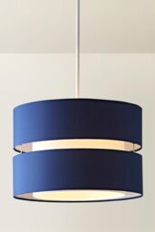 ValueLights Sophia Tier Large 35cm Drum Easy Fit Ceiling Pendant Light Lamp Shade in Navy - Size: 14 inches - thumbnail 3