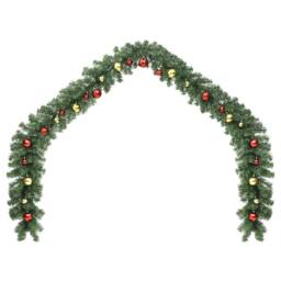 Berkfield Home Christmas Garland Decorated with Baubles & LED Lights 10 m