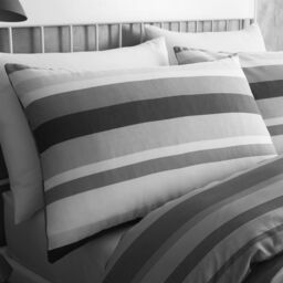 Portfolio Living Simply Stripes Duvet Cover Set Bedding in Charcoal - Size: King - thumbnail 2