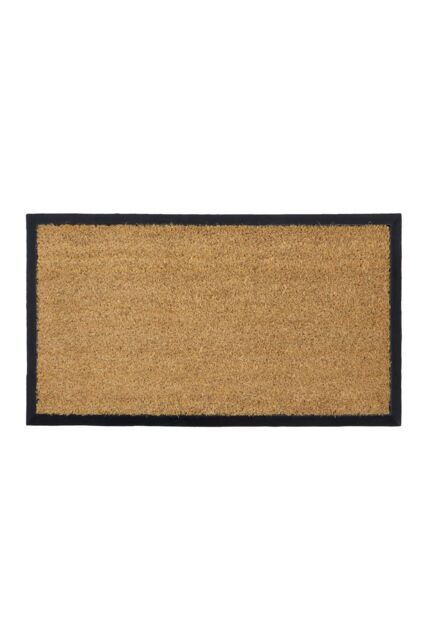 JVL Granite Rubber Tray Base Coir Doormat 40x70cm in Brown - Size: 40 cm x 70 cm - image 1