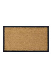 JVL Granite Rubber Tray Base Coir Doormat 40x70cm in Brown - Size: 40 cm x 70 cm