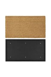 JVL Granite Rubber Tray Base Coir Doormat 40x70cm in Brown - Size: 40 cm x 70 cm - thumbnail 4