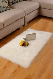 Living and Home 60Cm x 90Cm Dwayne Handmade White Rug - Size: 60 cm x 90 cm - thumbnail 1