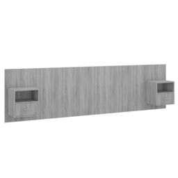 Berkfield Home Bed Headboard with Cabinets Grey Sonoma Engineered Wood - thumbnail 2