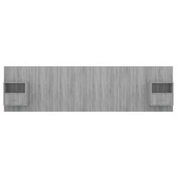 Berkfield Home Bed Headboard with Cabinets Grey Sonoma Engineered Wood - thumbnail 4