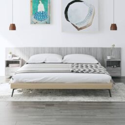 Berkfield Home Bed Headboard with Cabinets Grey Sonoma Engineered Wood