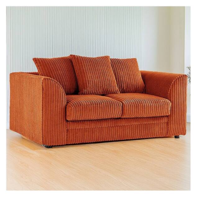 Furniture 786 Hannah Jumbo Cord 2 Seater Sofa in Orange - image 1