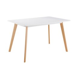 Home Source Fleur Table & 4 Penny Chairs Dining Set White Top Wooden Legs - thumbnail 3