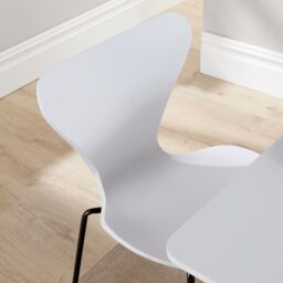 Home Source Fleur Table & 4 Penny Chairs Dining Set White Top Wooden Legs - thumbnail 6