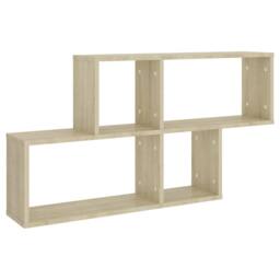 Berkfield Home Wall Shelf Sonoma Oak 100x18x53 cm Engineered Wood in Light Tan - Size: 100 x 18 x 53 cm