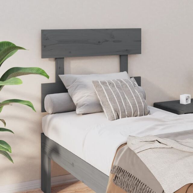Berkfield Home Bed Headboard Grey 93.5x3x81 cm Solid Wood Pine - image 1