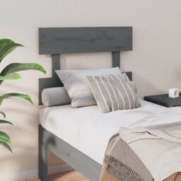 Berkfield Home Bed Headboard Grey 93.5x3x81 cm Solid Wood Pine - thumbnail 1