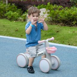 AIYAPLAY Kids Balance Bike for 1-3 Years Old with Adjustable Seat in Pink