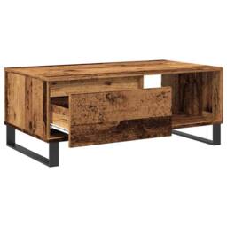 Berkfield Home Durable Coffee Table Old Wood 90x50x36.5 cm Engineered Wood in Brown - thumbnail 5