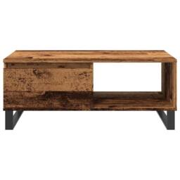 Berkfield Home Durable Coffee Table Old Wood 90x50x36.5 cm Engineered Wood in Brown - thumbnail 4
