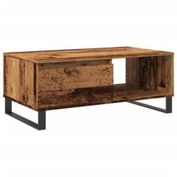 Berkfield Home Durable Coffee Table Old Wood 90x50x36.5 cm Engineered Wood in Brown - thumbnail 3
