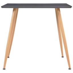 Berkfield Home Dining Table Grey & Oak 80.5x80.5x73 cm MDF - thumbnail 2