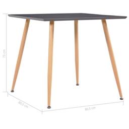 Berkfield Home Dining Table Grey & Oak 80.5x80.5x73 cm MDF - thumbnail 5