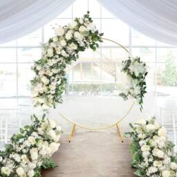 EONLION Artificial Silk Flowers Peonies Rose Flower Row in White - Size: 100 cm - thumbnail 1