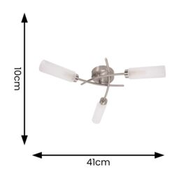 ValueLights Maya 3 Way Curved Cross Over Flush Ceiling Light in Silver - thumbnail 5