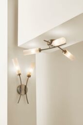 ValueLights Maya 3 Way Curved Cross Over Flush Ceiling Light in Silver - thumbnail 6