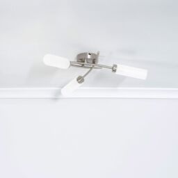 ValueLights Maya 3 Way Curved Cross Over Flush Ceiling Light in Silver - thumbnail 4